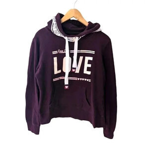 Reflex Burgundy Womens Hoodies Casual Long Sleeve Pullover SZ L